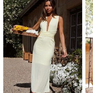 Elegant Butter Yellow Maxi Dress